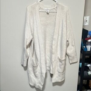 Cozy Cream Open-Front Cardigan